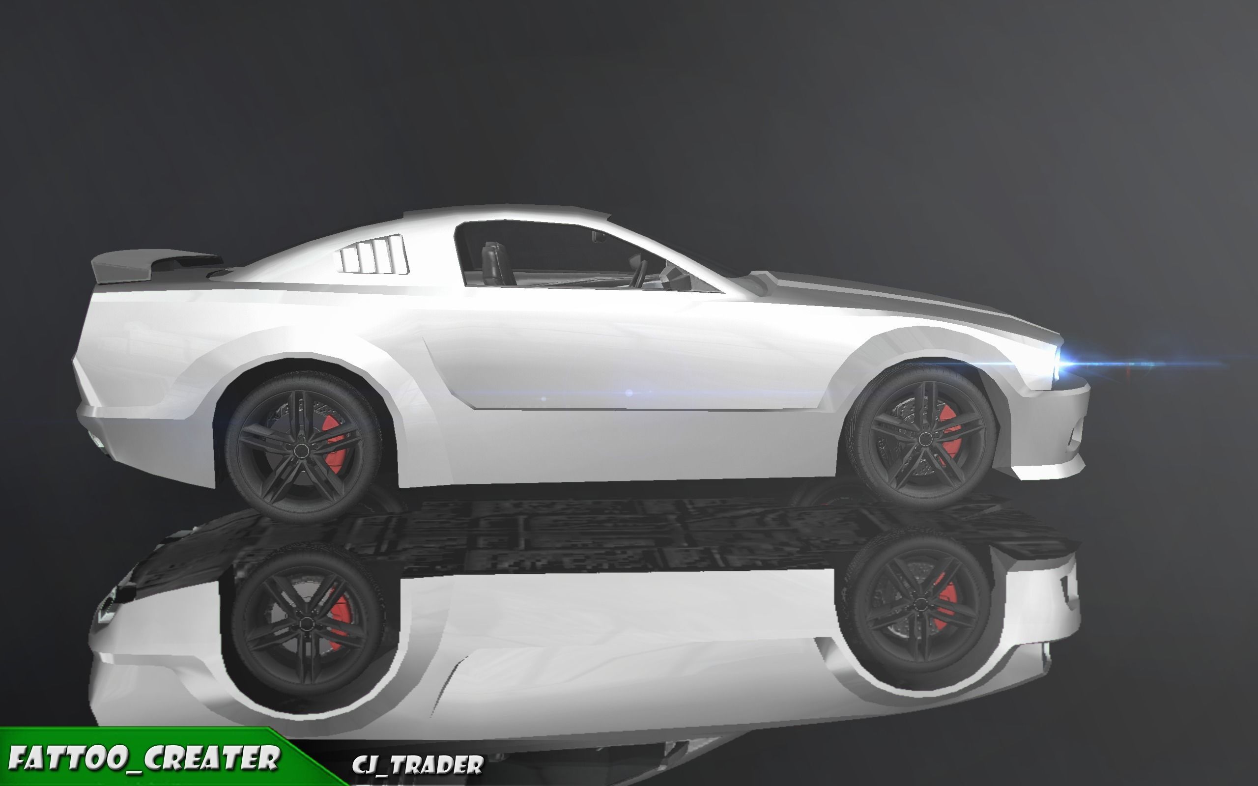 Lowpoly Racing Car Concept 3D Model Low-poly 3D model_4