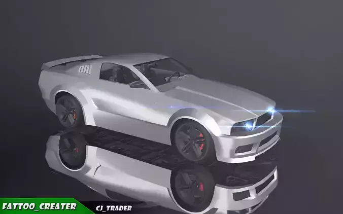Lowpoly Racing Car Concept 3D Model Low-poly 3D model