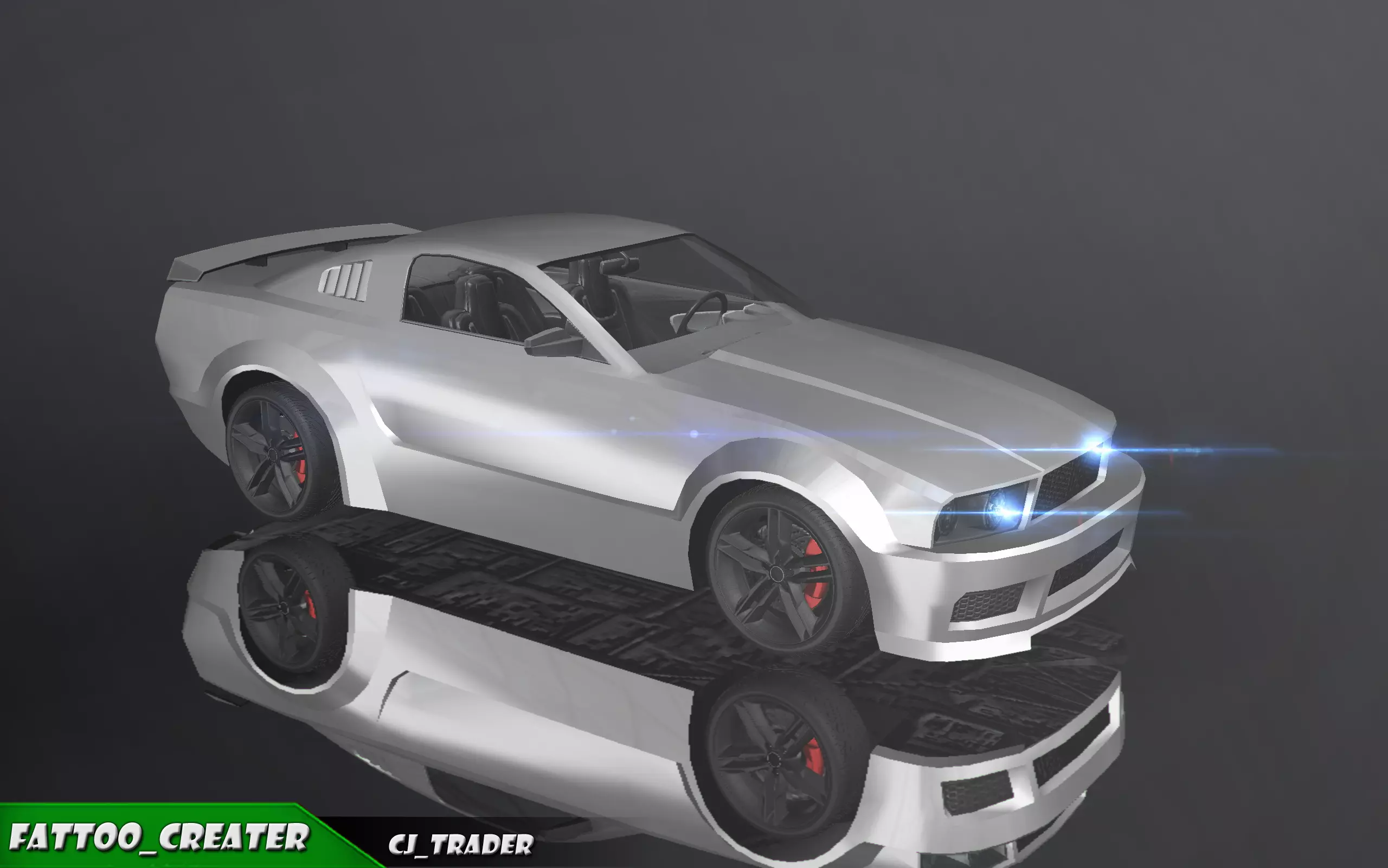 Lowpoly Racing Car Concept 3D Model Low-poly 3D model_0