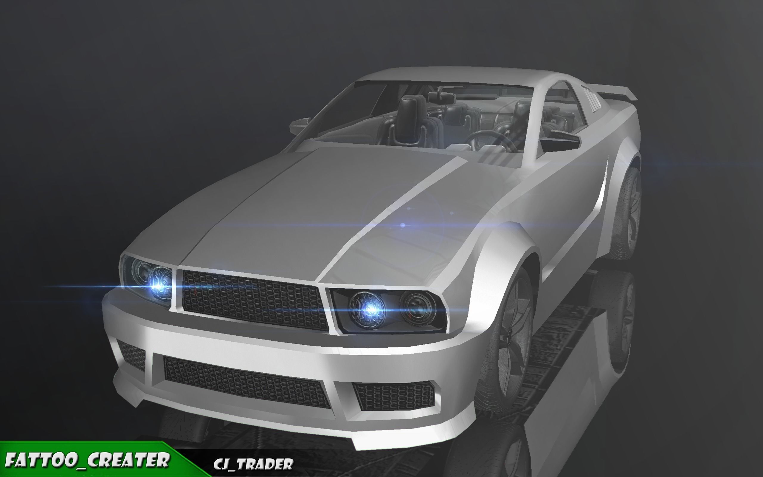 Lowpoly Racing Car Concept 3D Model Low-poly 3D model_2