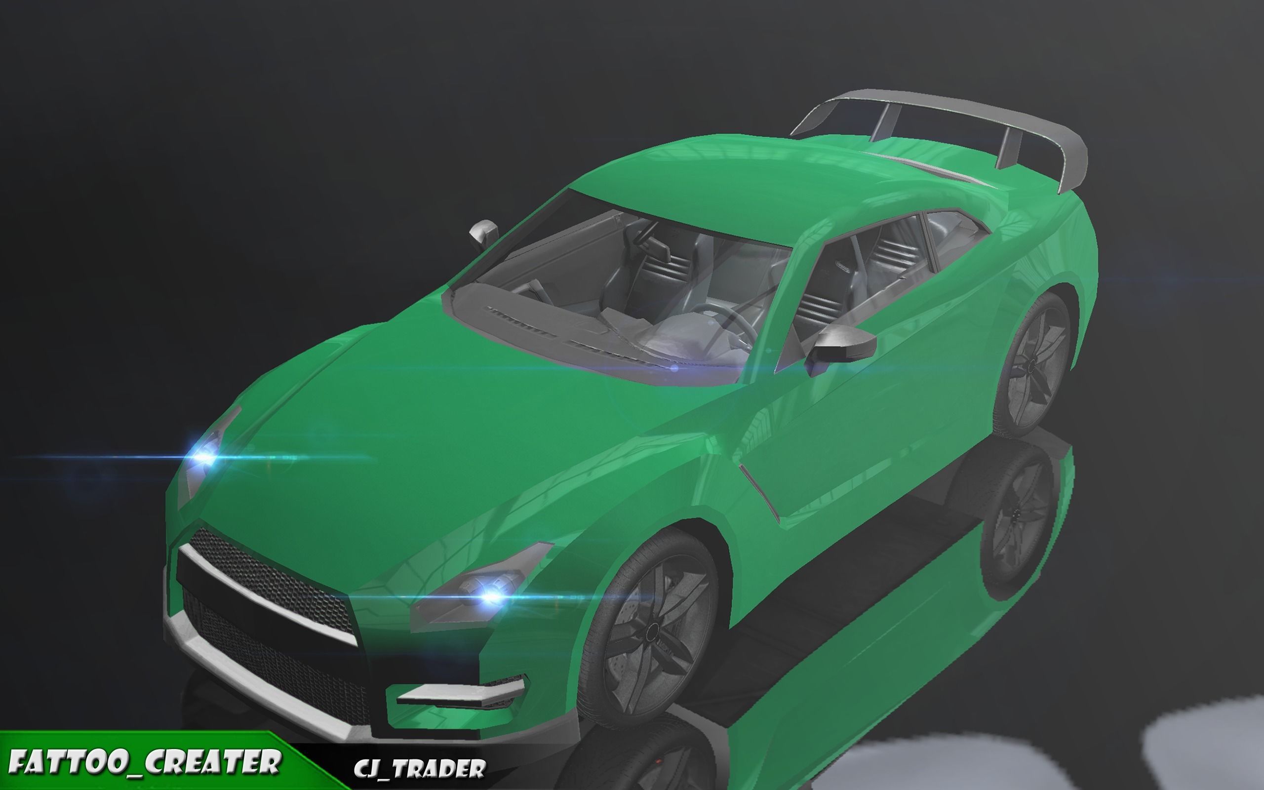 Low-poly Racing Spoiler Car 3D Model Low-poly 3D model_1