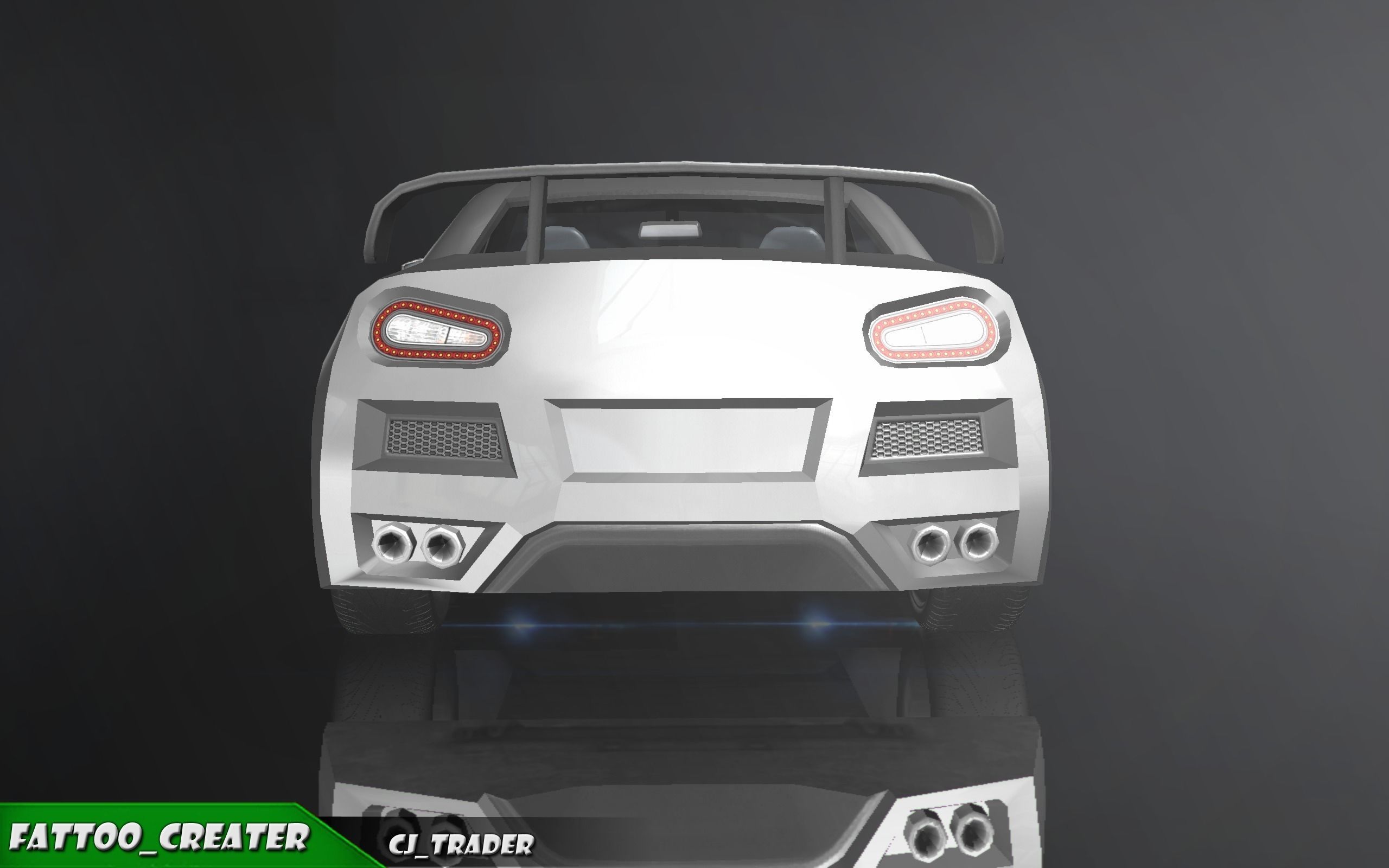 Low-poly Racing Spoiler Car 3D Model Low-poly 3D model_7