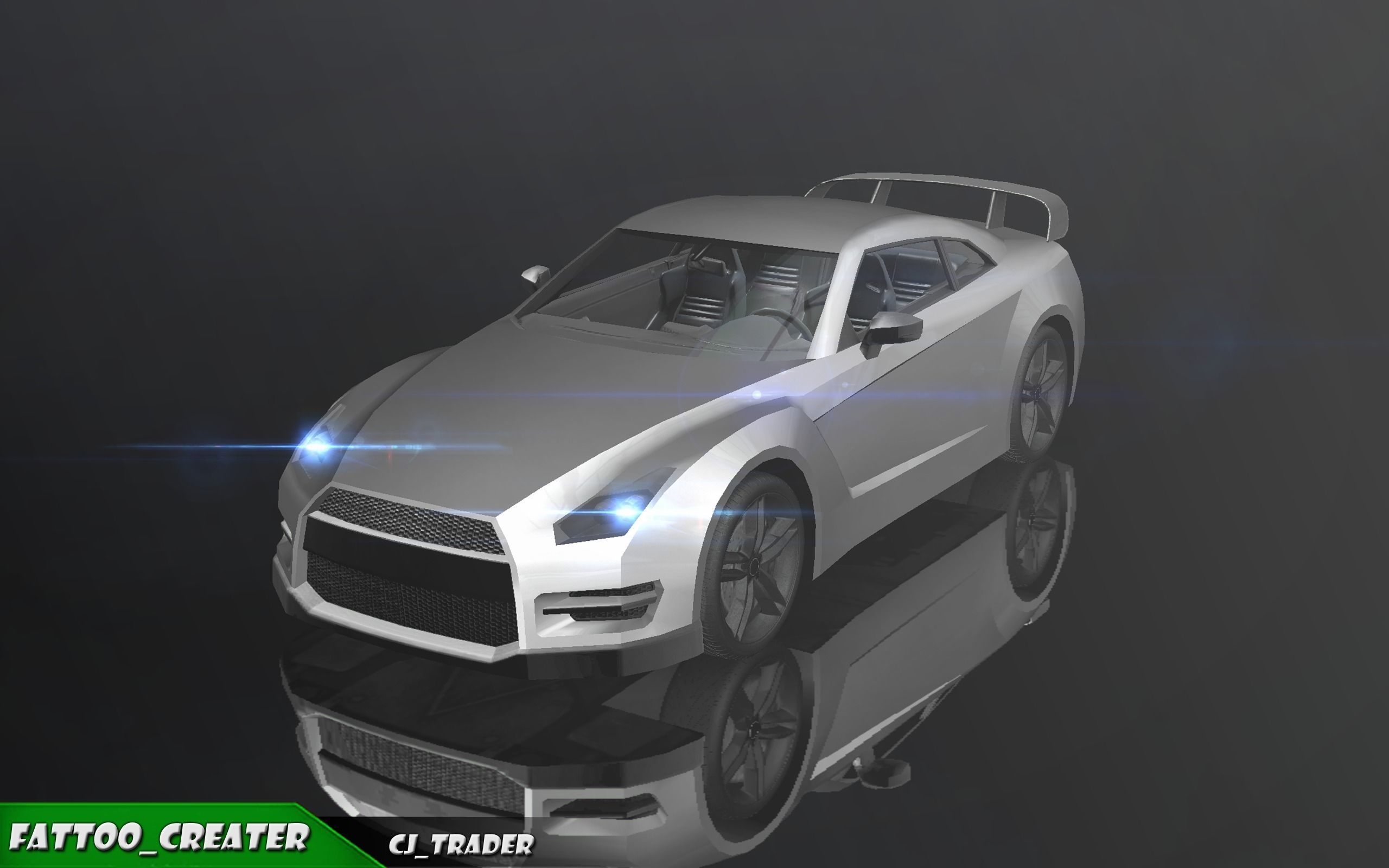 Low-poly Racing Spoiler Car 3D Model Low-poly 3D model_8