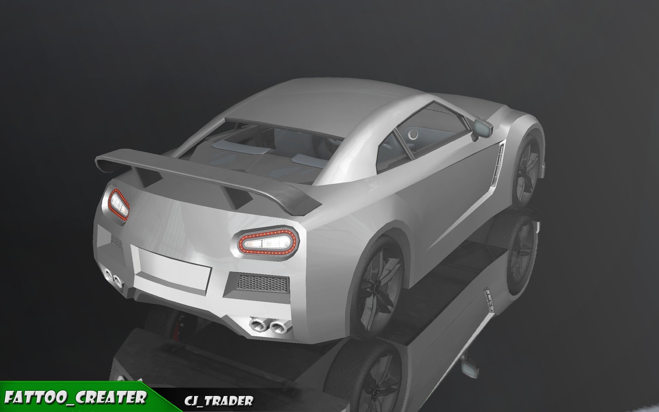 Low-poly Racing Spoiler Car 3D Model Low-poly 3D model_5