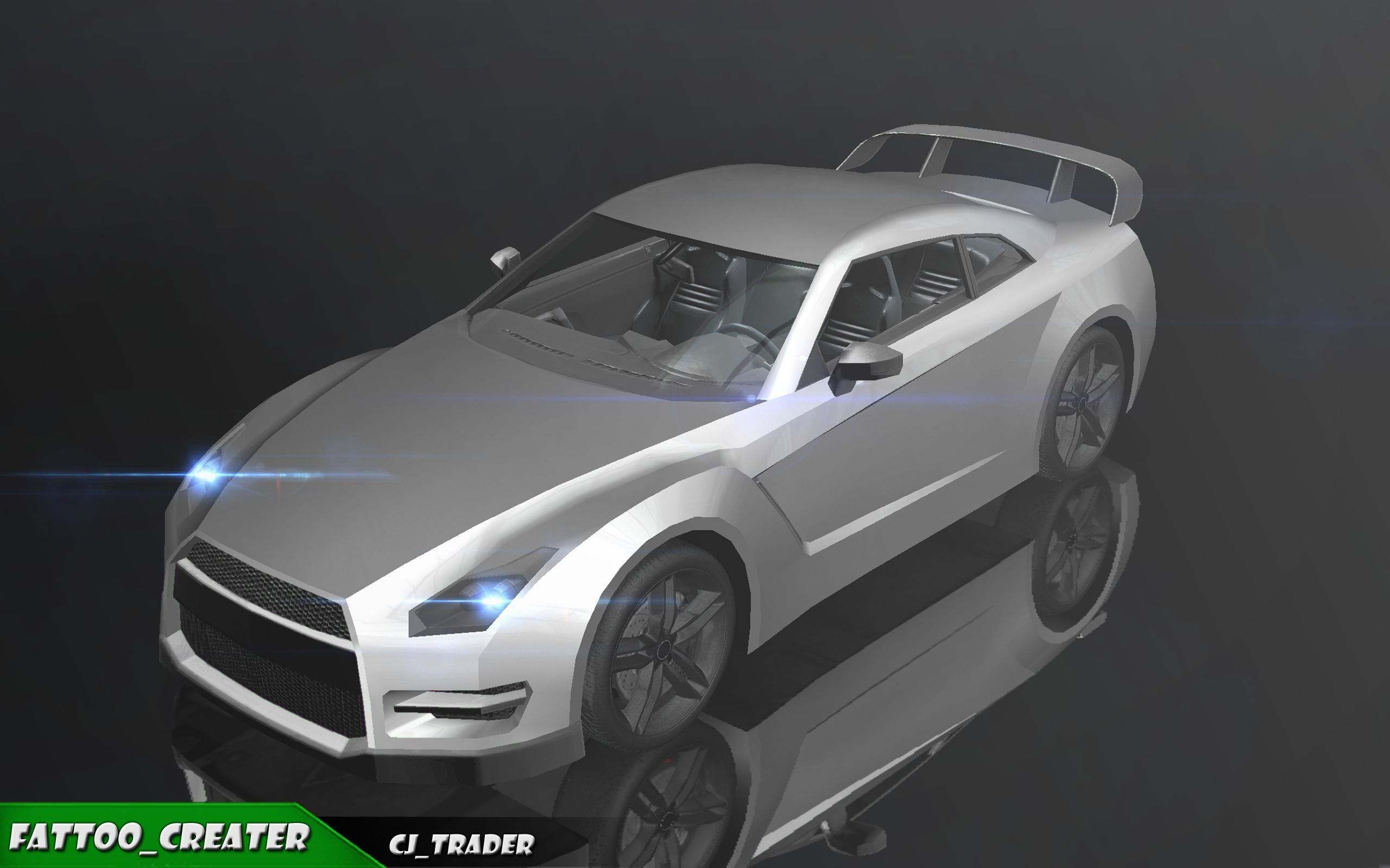 Low-poly Racing Spoiler Car 3D Model Low-poly 3D model_6