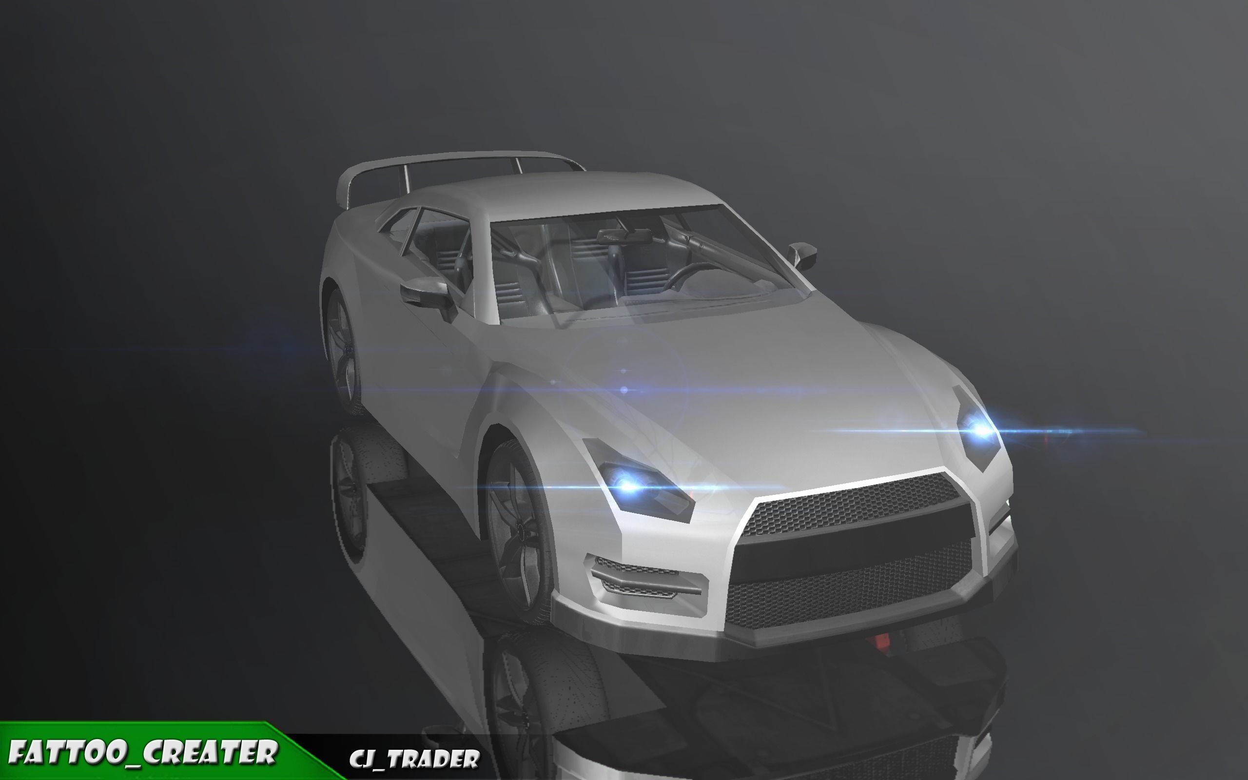 Low-poly Racing Spoiler Car 3D Model Low-poly 3D model_2