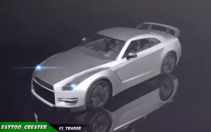 Low-poly Racing Spoiler Car 3D Model Low-poly 3D model