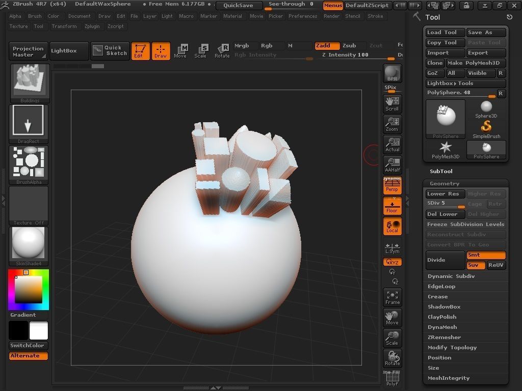 Buildings Brush 3D model_5
