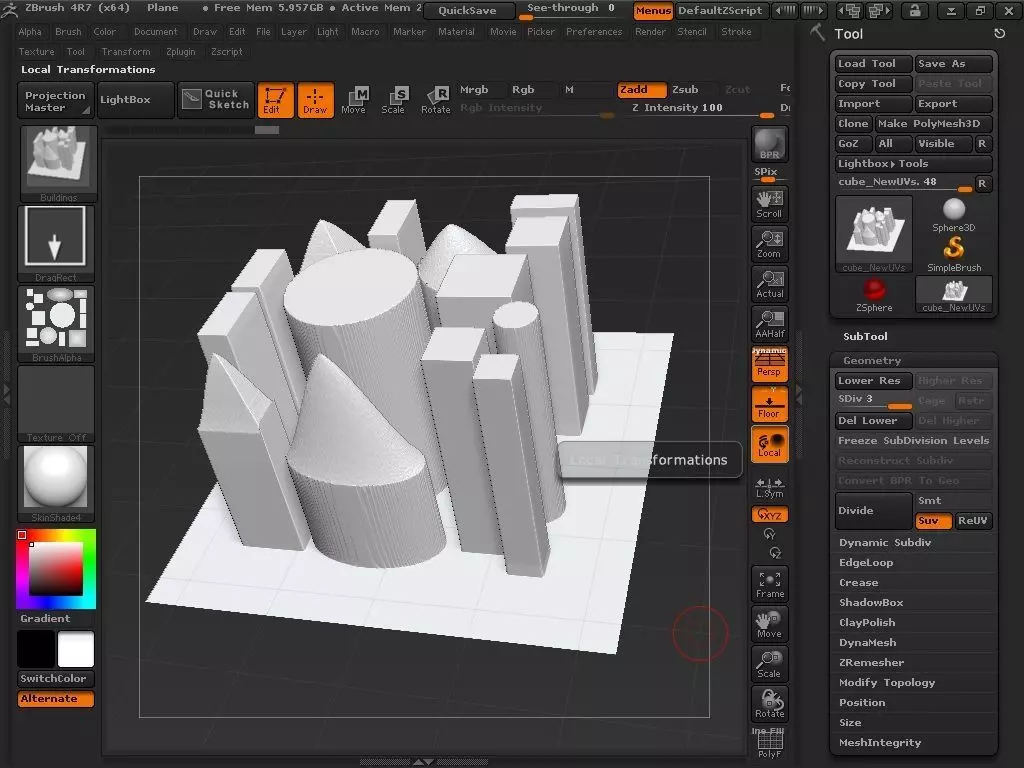 Buildings Brush 3D model_0