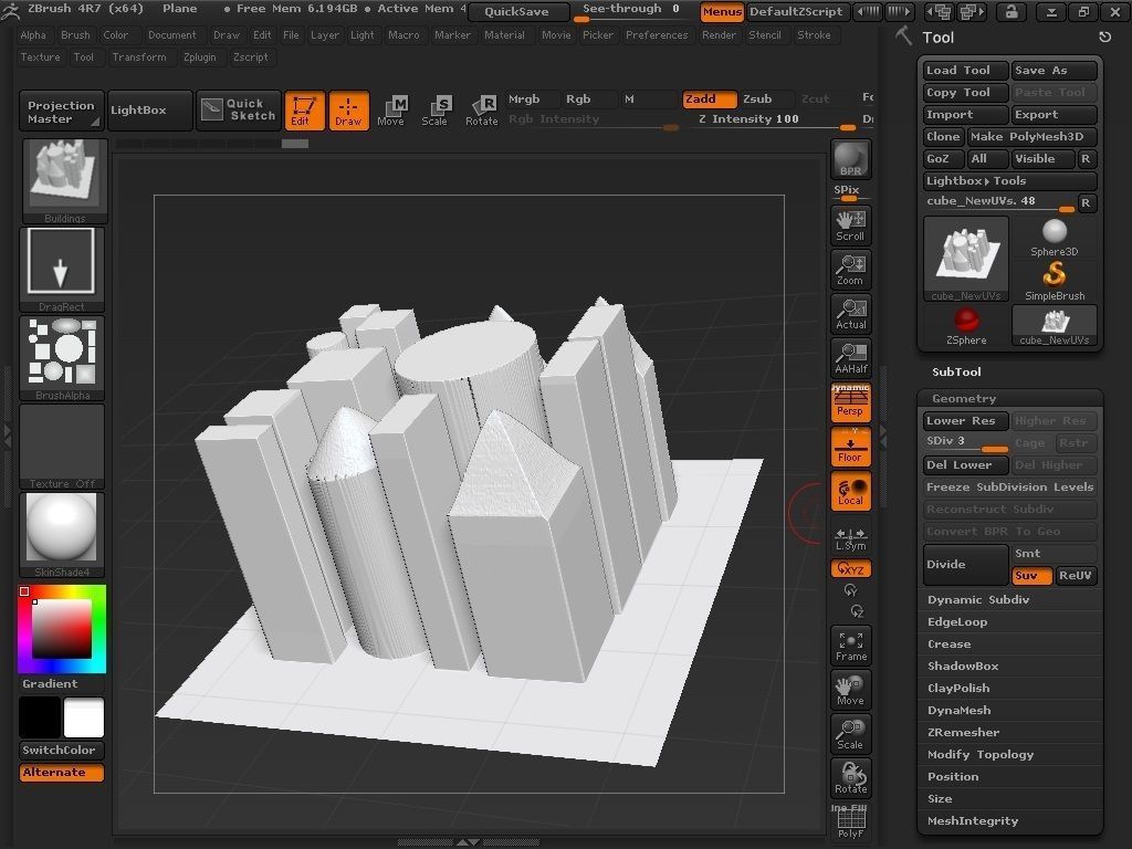 Buildings Brush 3D model_20