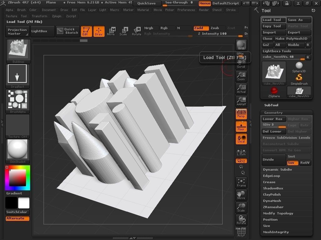 Buildings Brush 3D model_1