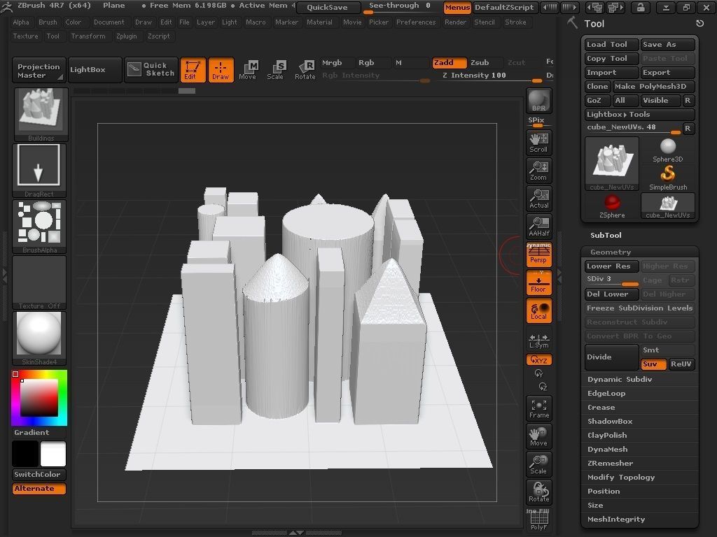 Buildings Brush 3D model_19
