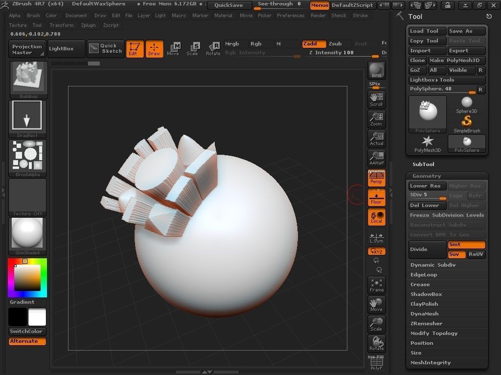 Buildings Brush 3D model_9