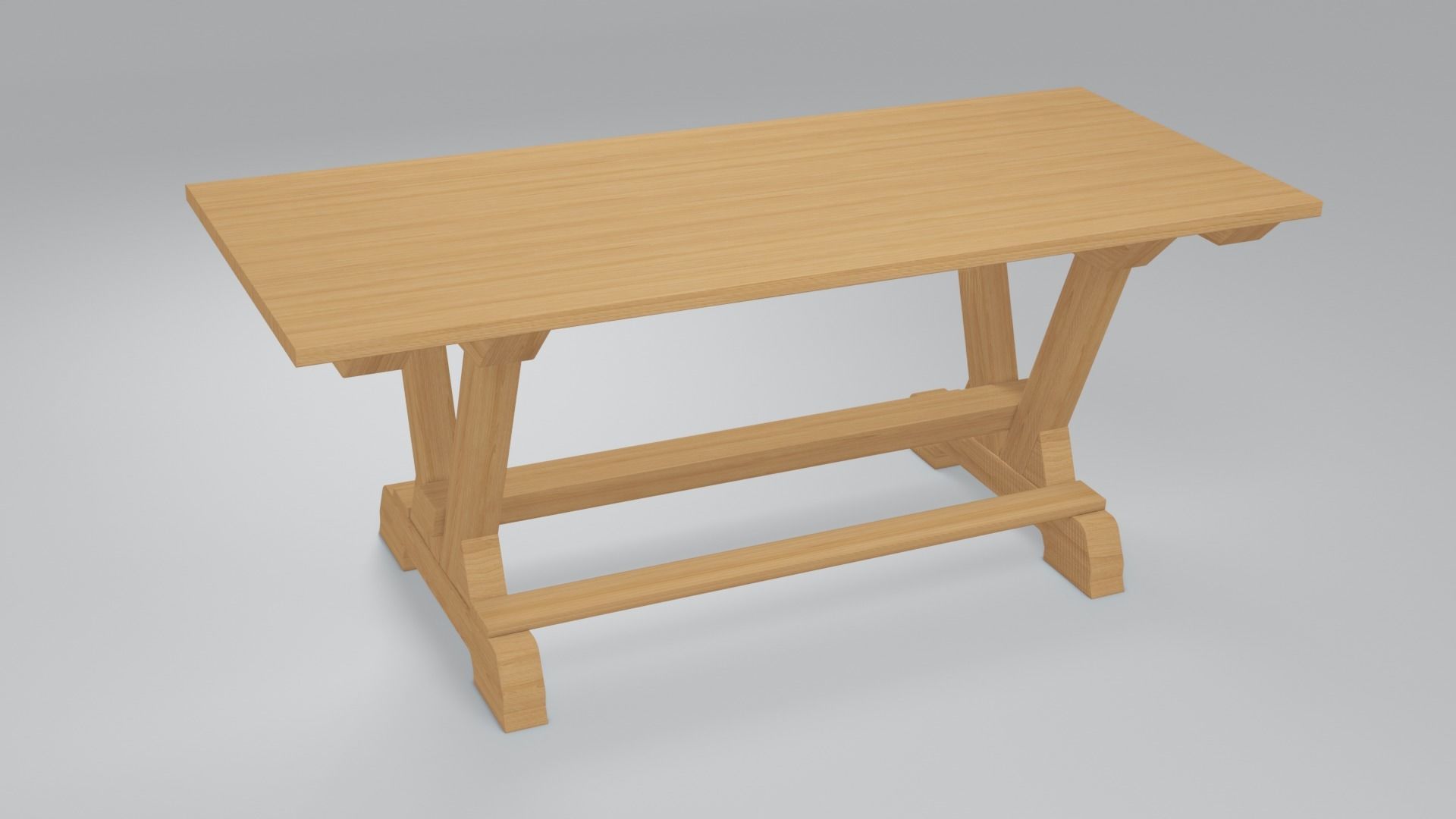 Wooden table 3d model 3D model_3