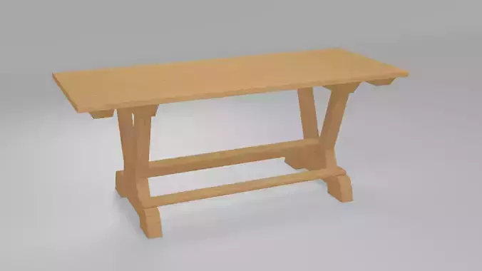 Wooden table 3d model
