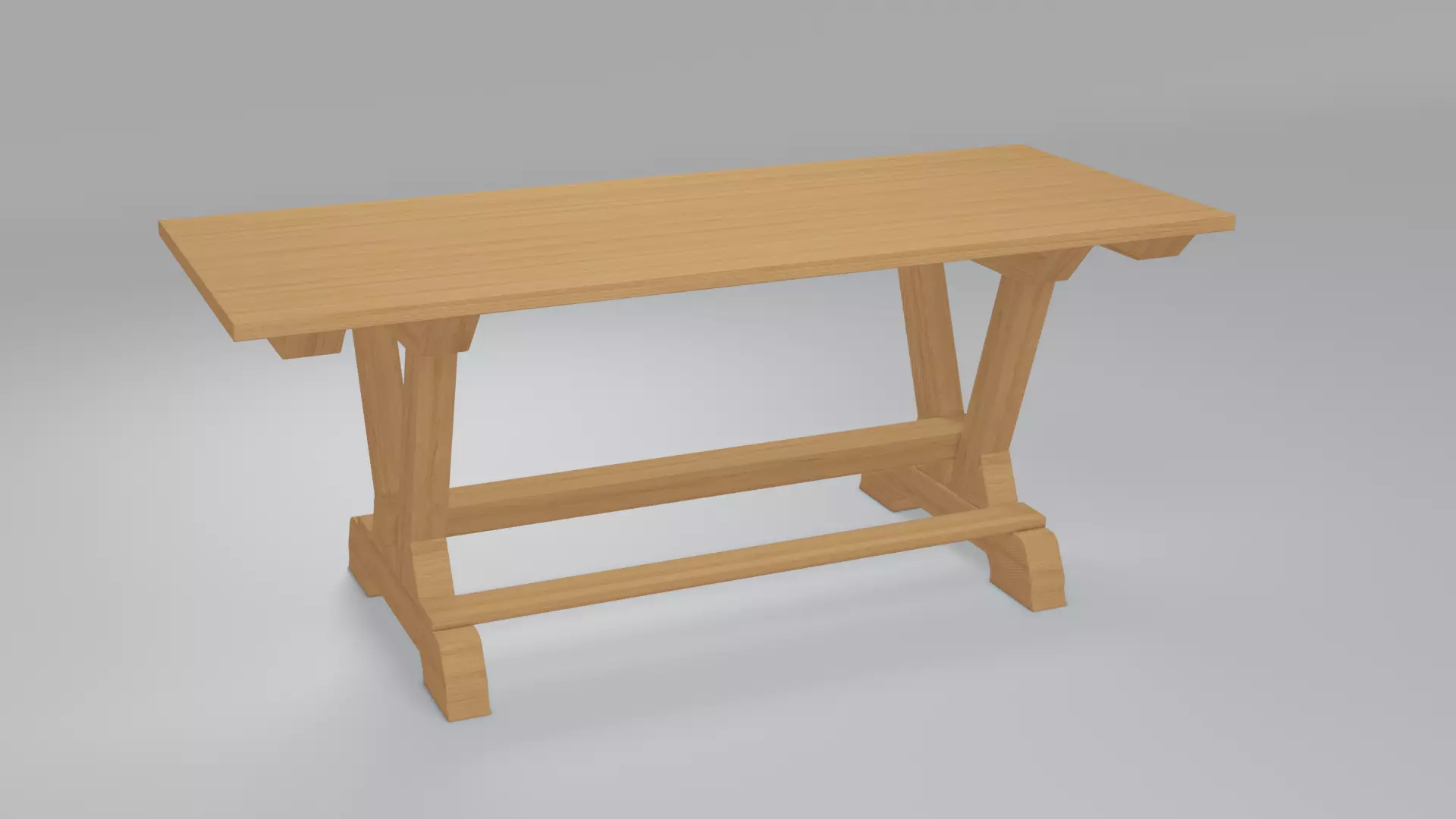 Wooden table 3d model 3D model_0