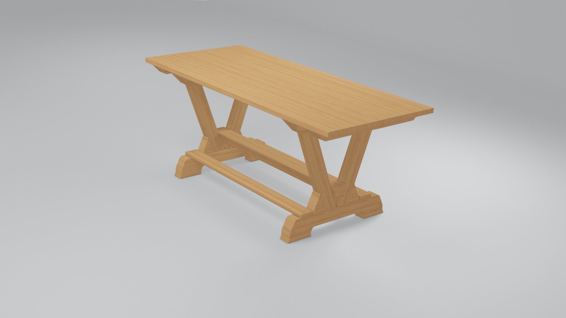 Wooden table 3d model 3D model_4