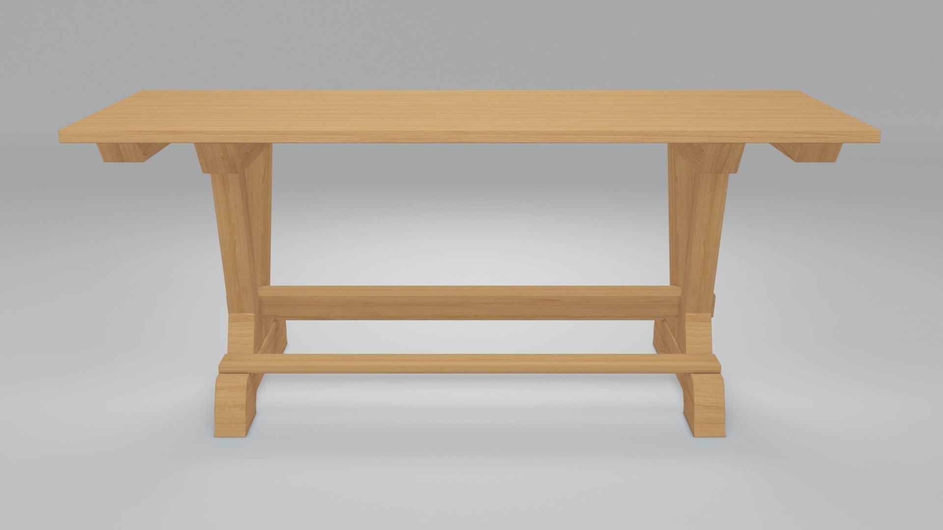 Wooden table 3d model 3D model_1