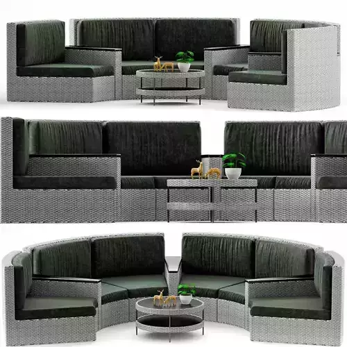 Semi Circle Couch Fascinating 3D model