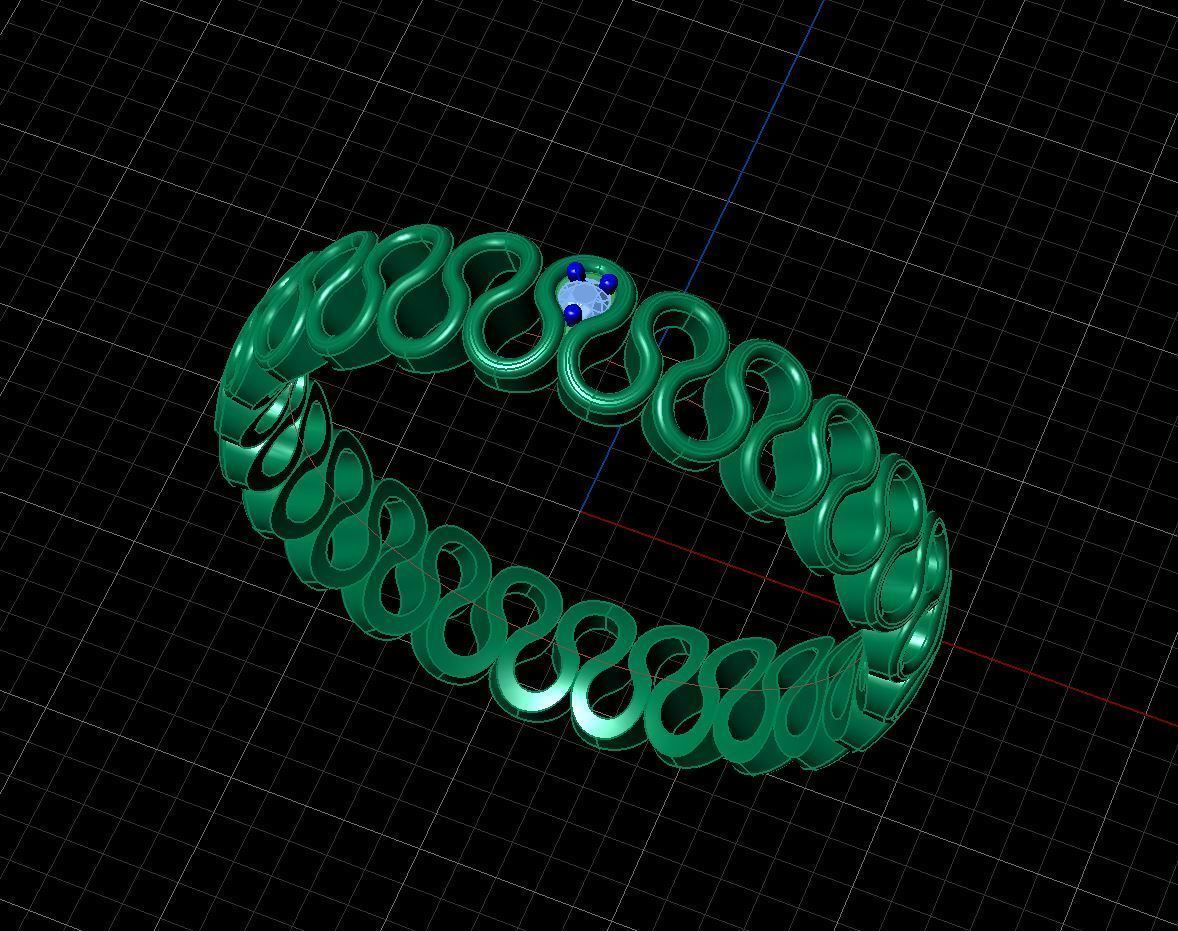 Fashion Gold  Rings with diamonds  3D print model_8