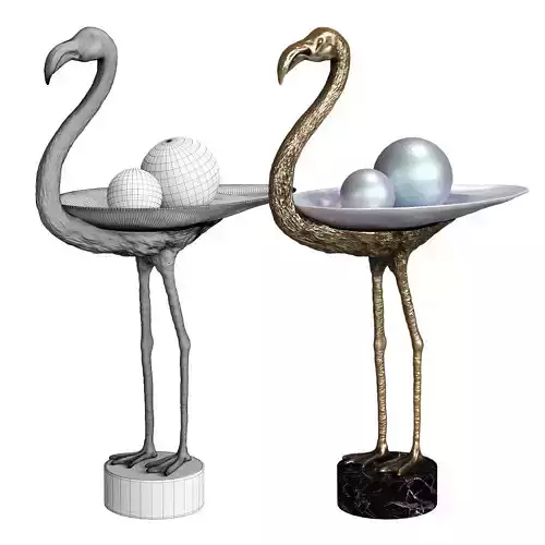 Bronze Bird - Grus-Grus Flamingo by Marie Martin 3D model