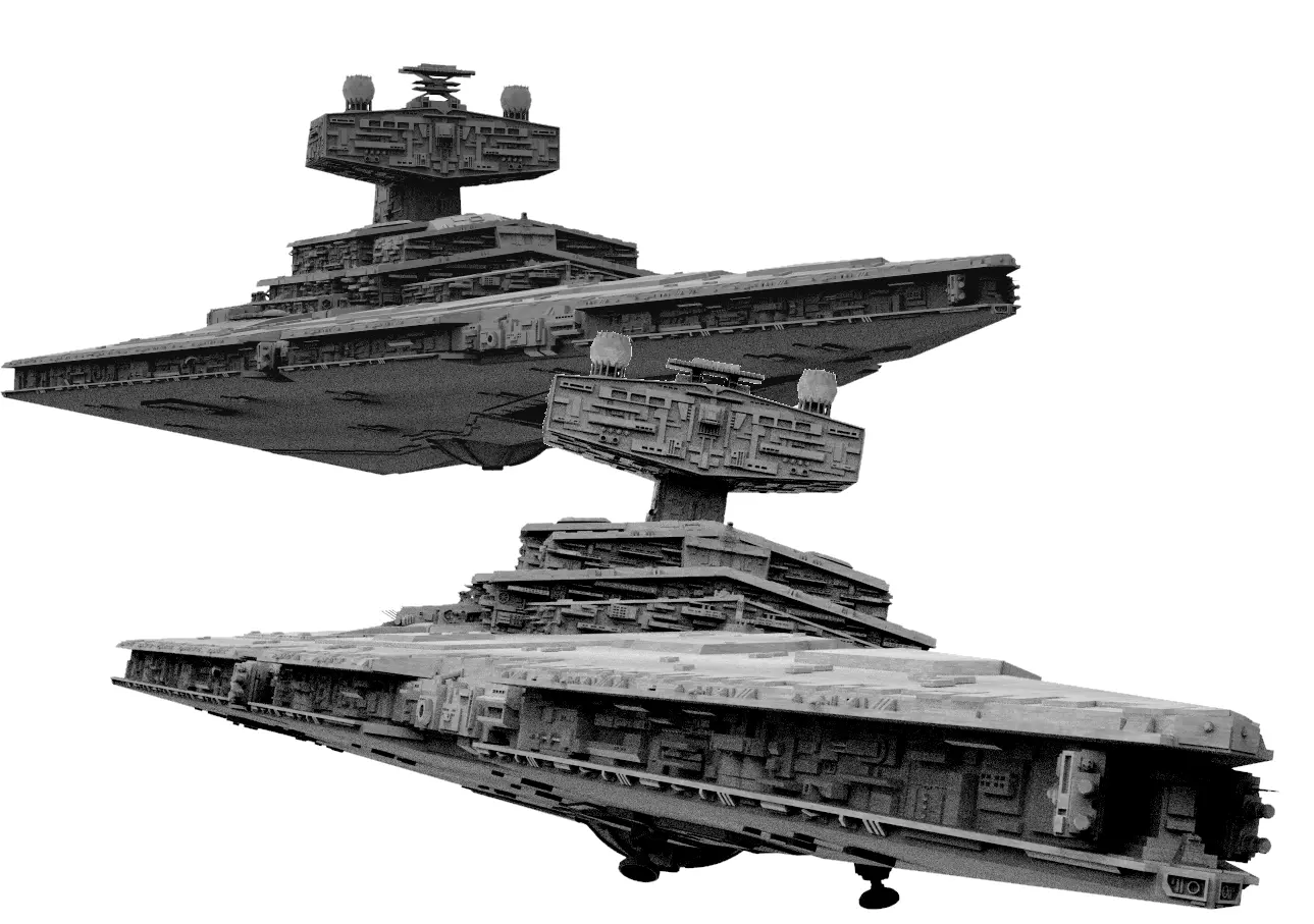 Imperial Star Destroyer I and II Star Wars - High Details Level 3D model_0