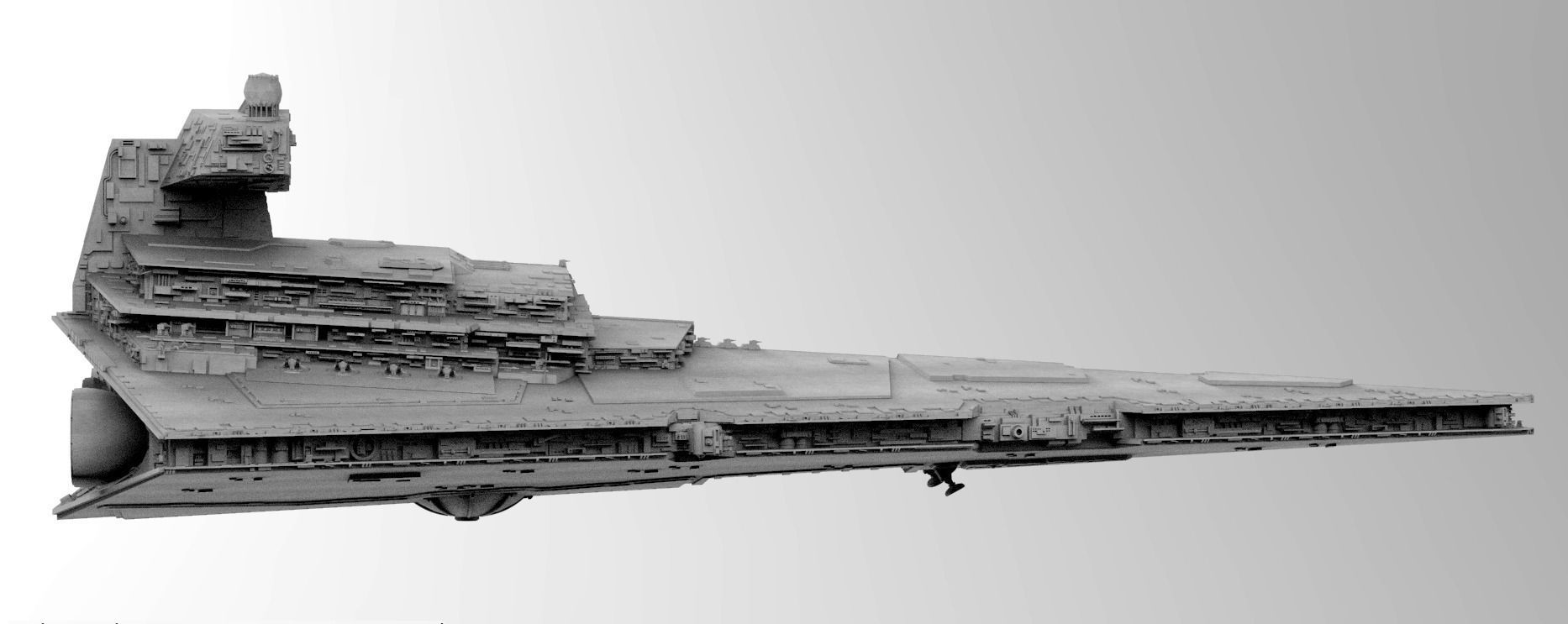 Imperial Star Destroyer I and II Star Wars - High Details Level 3D model_29