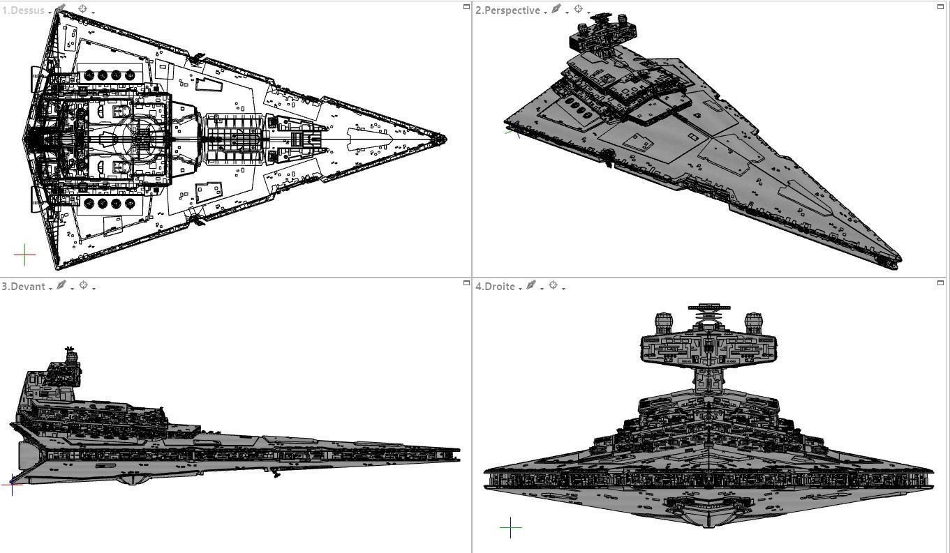 Imperial Star Destroyer I and II Star Wars - High Details Level 3D model_37