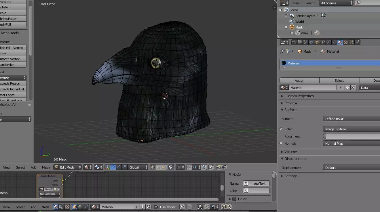 Crow Mask Low-poly 3D model_0