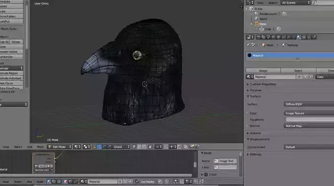 Crow Mask Low-poly 3D model