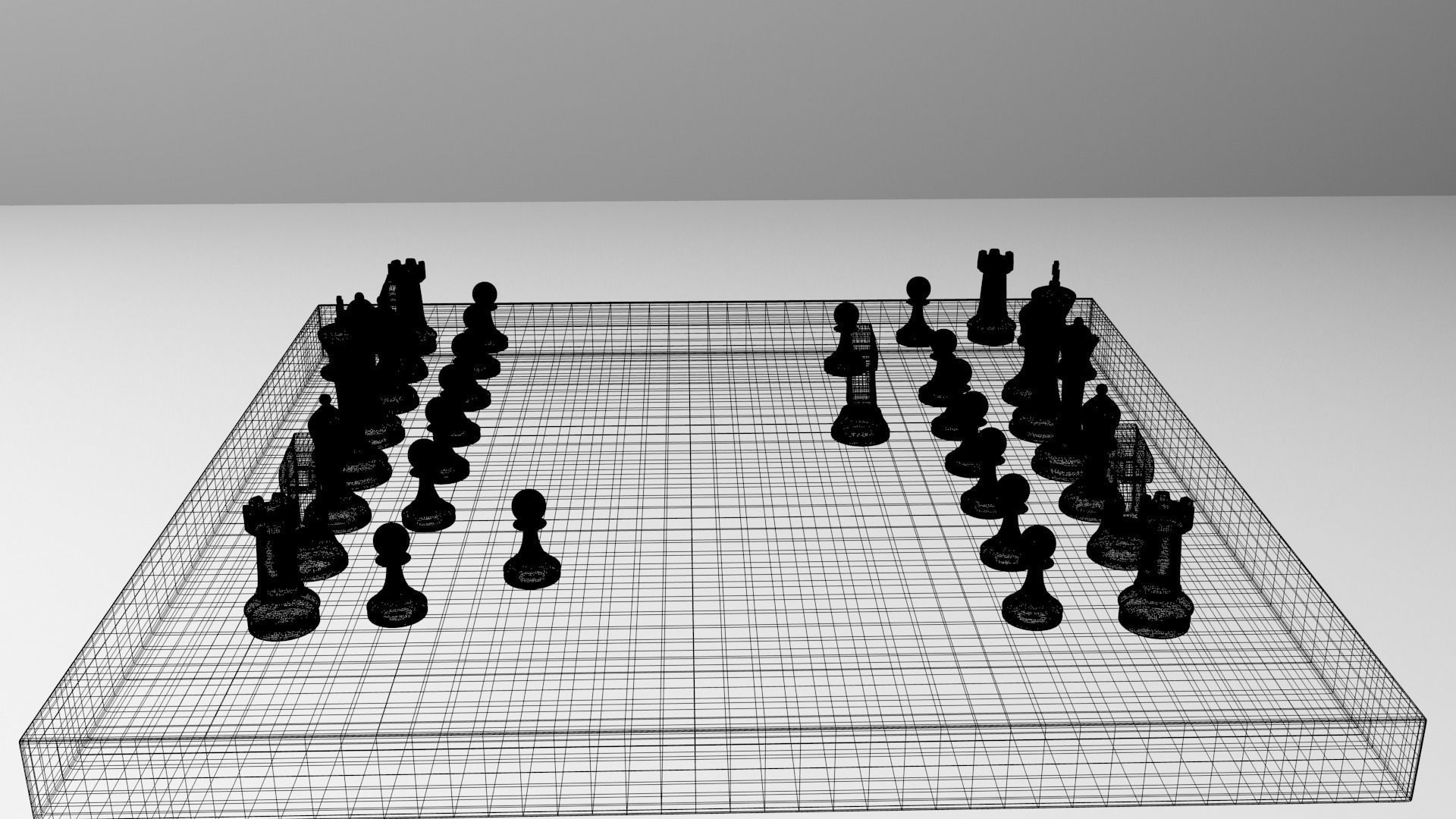 Glass Chess Board 3D model_4