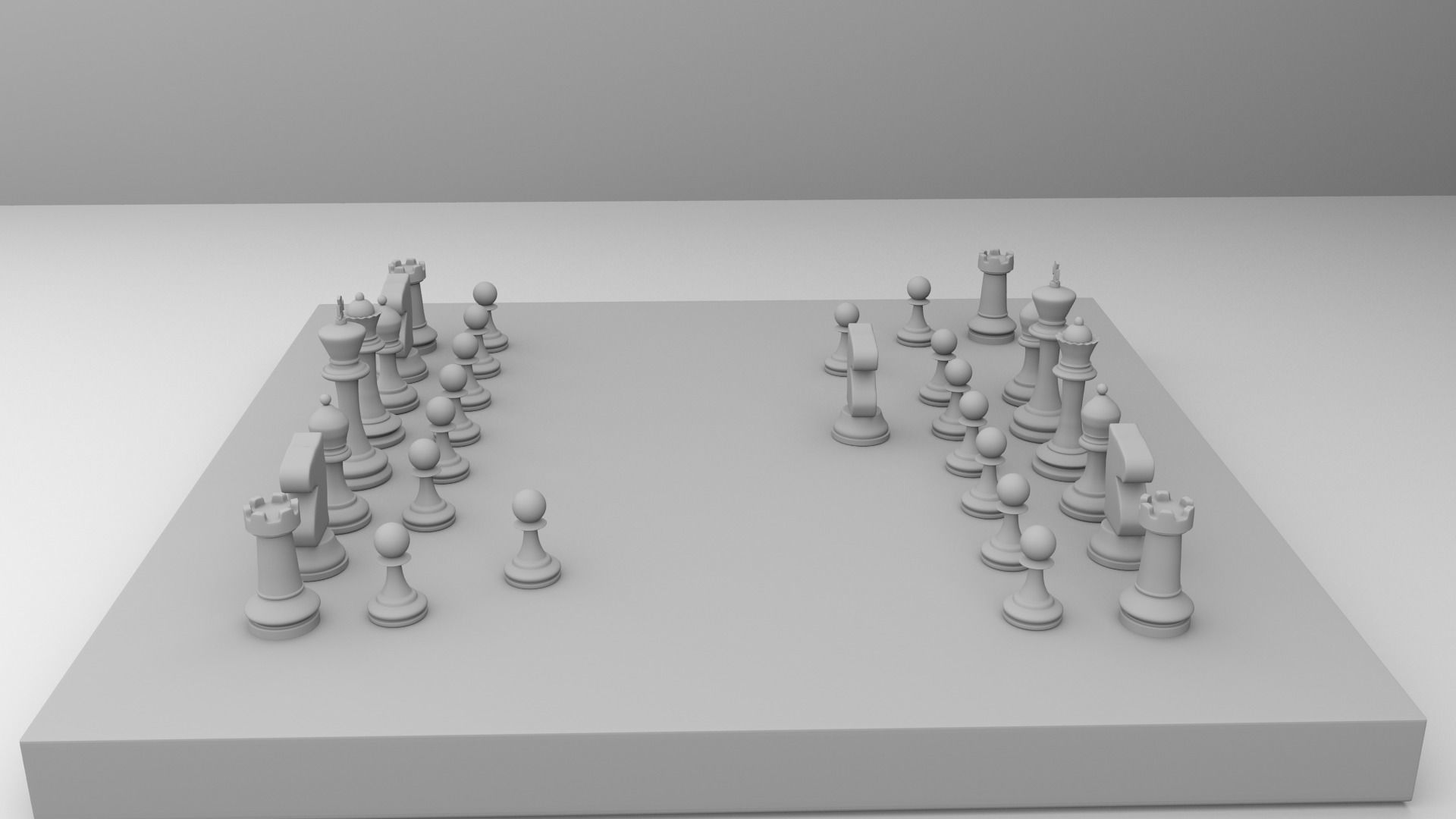 Glass Chess Board 3D model_3