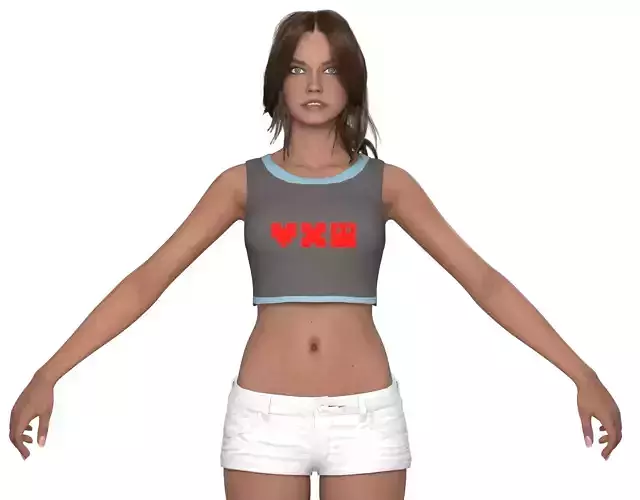 Girl naked textured 3d model 3D model