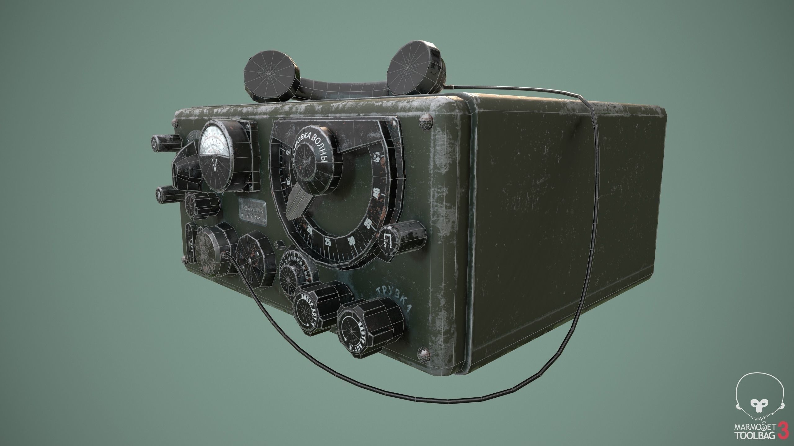 Military radio Low-poly 3D model_4