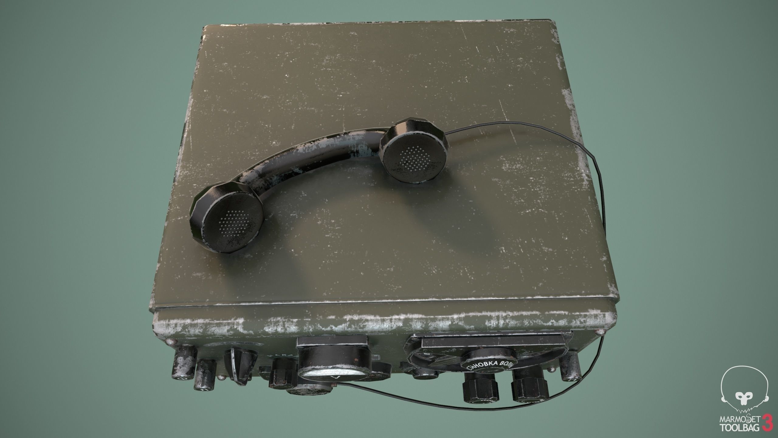 Military radio Low-poly 3D model_6