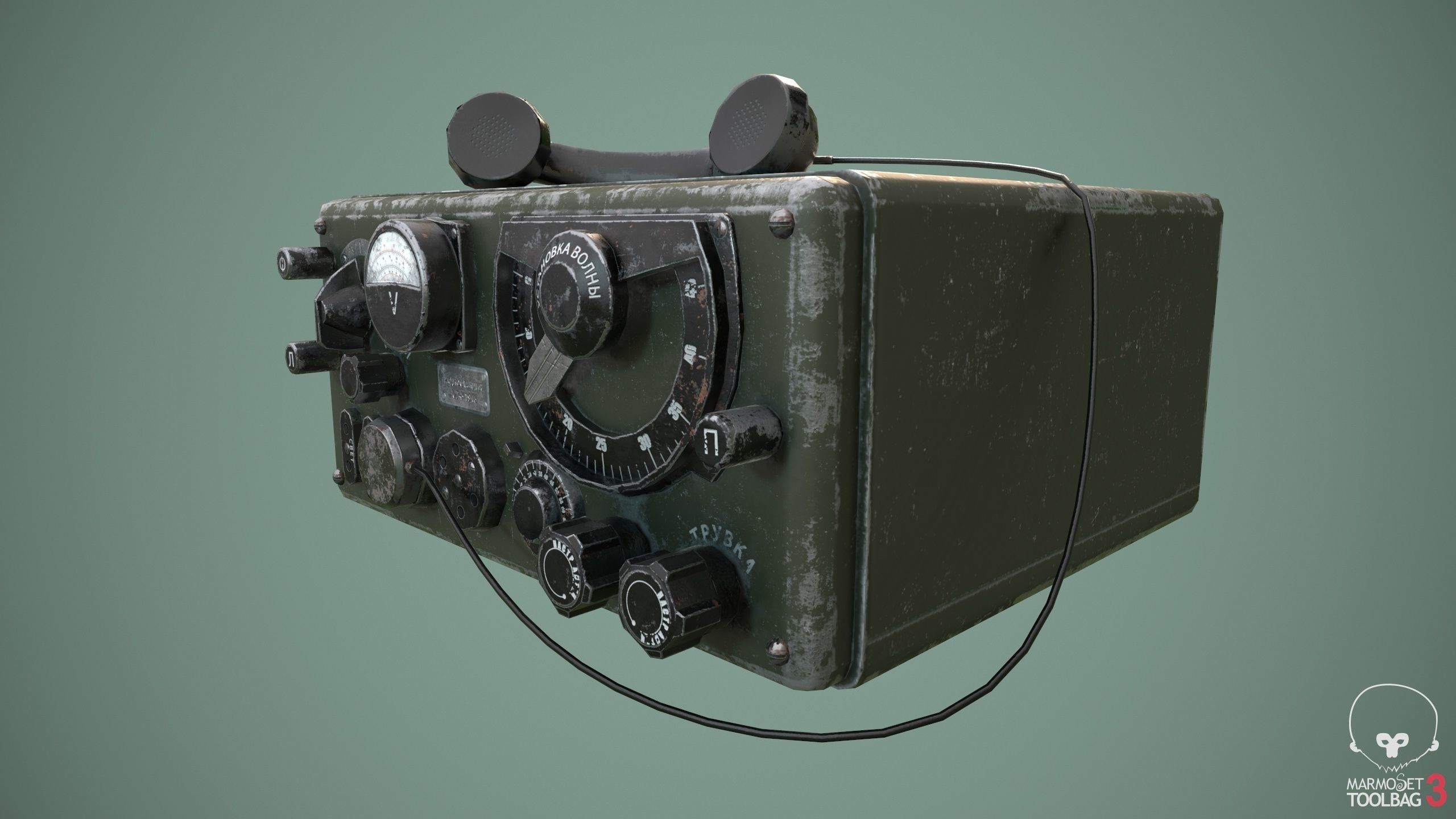Military radio Low-poly 3D model_3