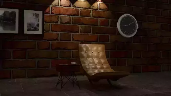 LUXURIOUS LEATHER CHAIR EDITABLE INCLUDES PROPS