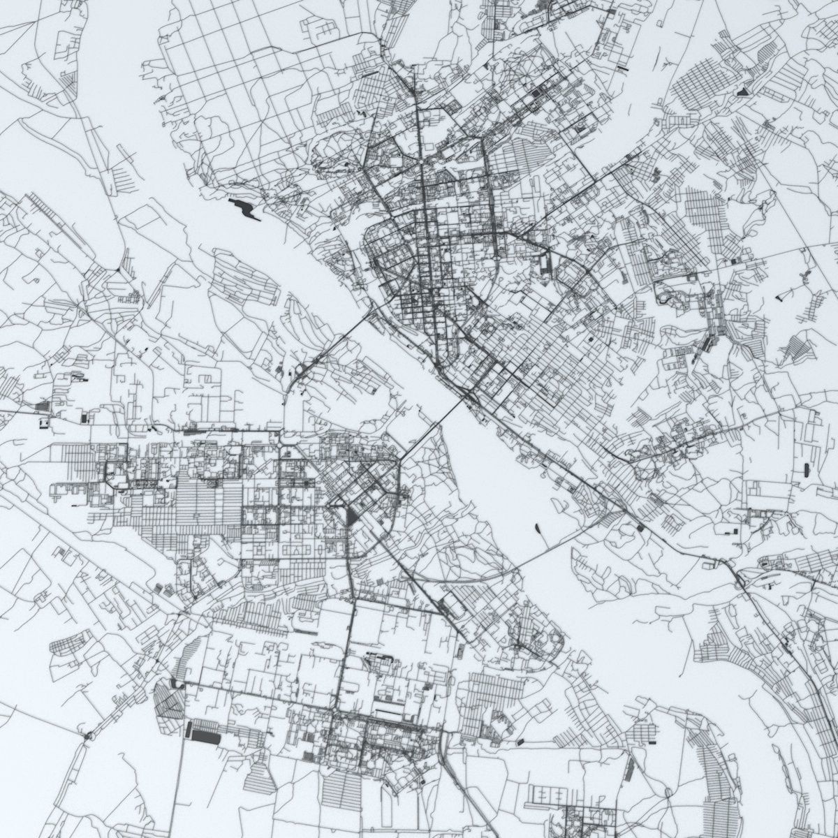 Novosibirsk Road Network and Streets 3D model_1