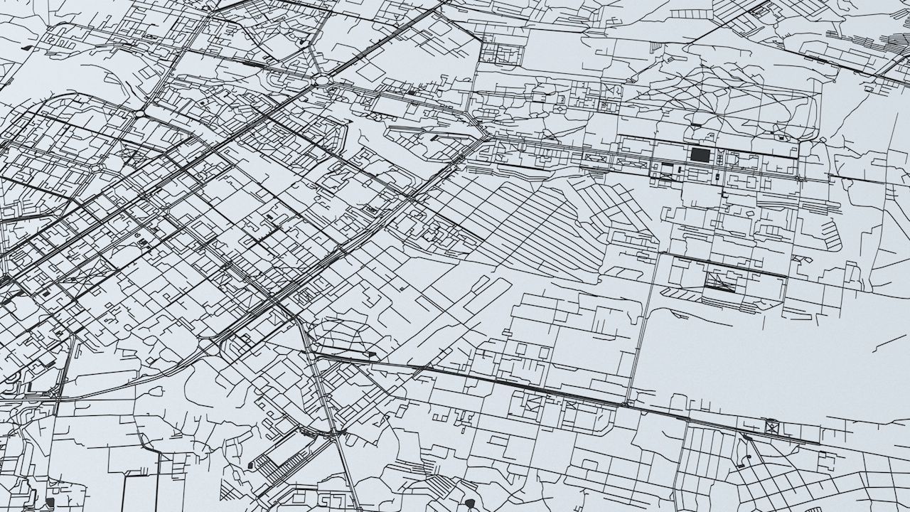 Novosibirsk Road Network and Streets 3D model_5