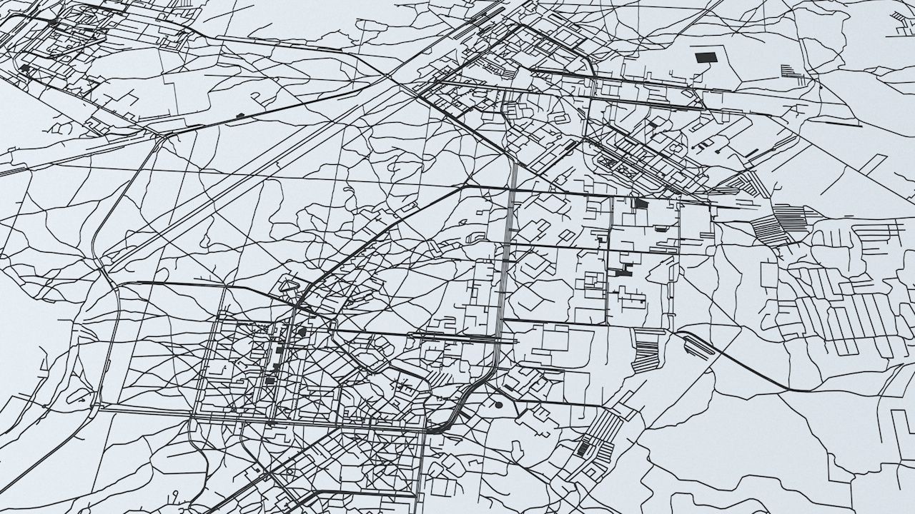 Novosibirsk Road Network and Streets 3D model_6