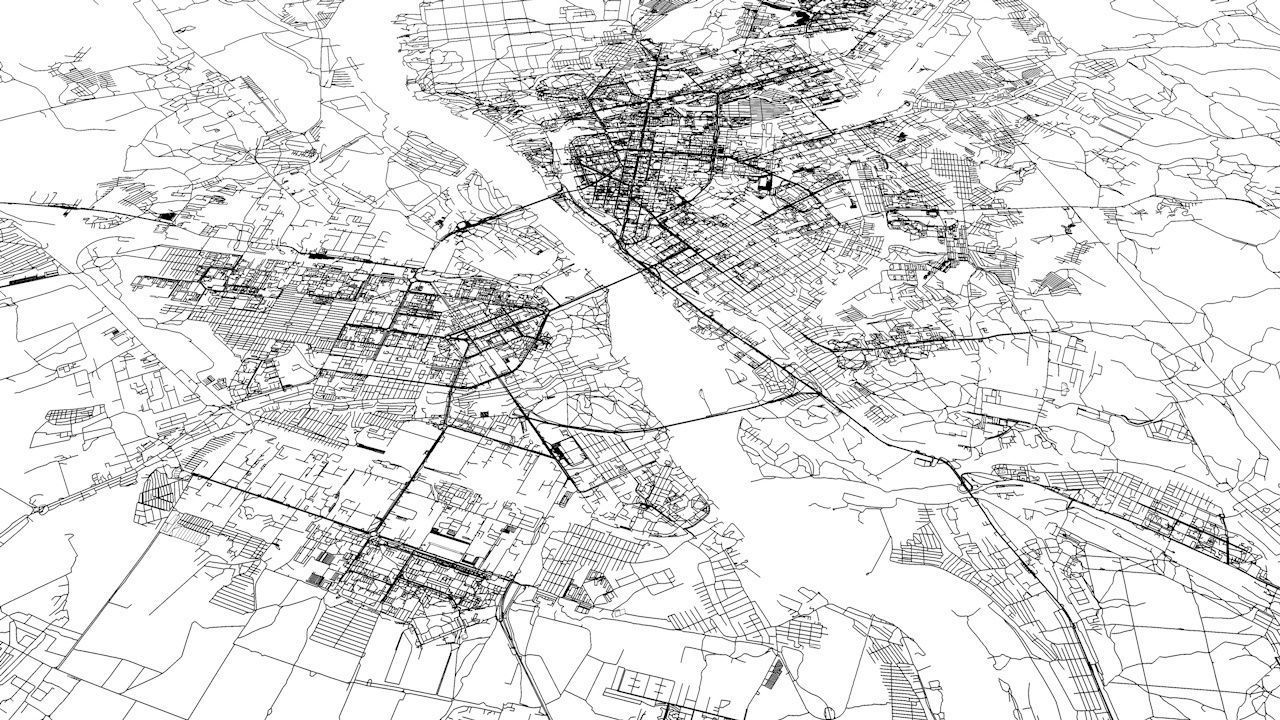 Novosibirsk Road Network and Streets 3D model_9