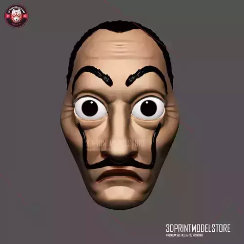 Dali Mask - Lacasa de papel Mask - Money Heist Mask Halloween 3D print model