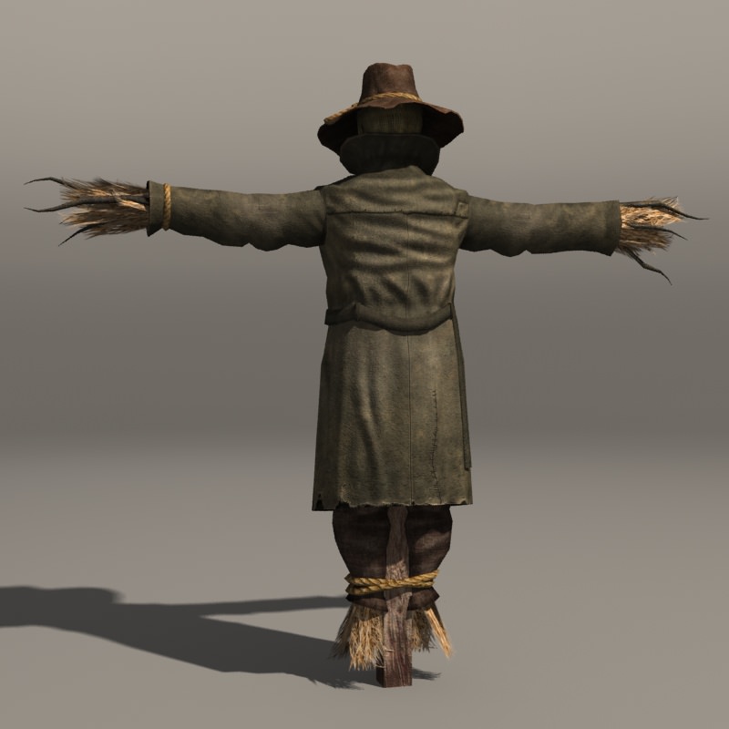 Scarecrow Low-poly 3D model_2