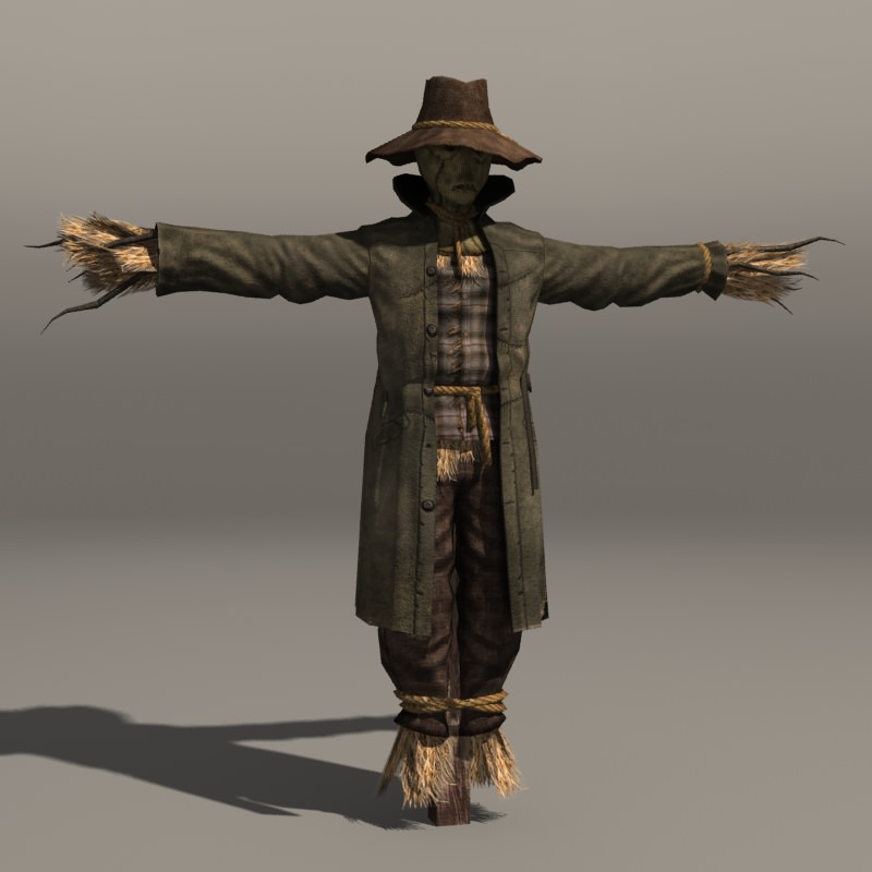 Scarecrow Low-poly 3D model_1