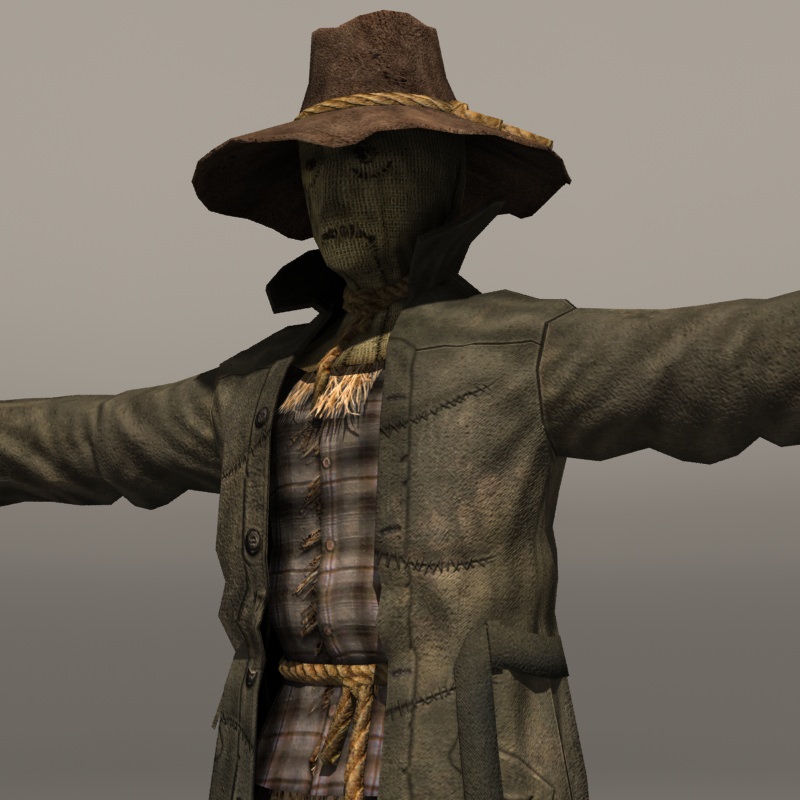 Scarecrow Low-poly 3D model_3