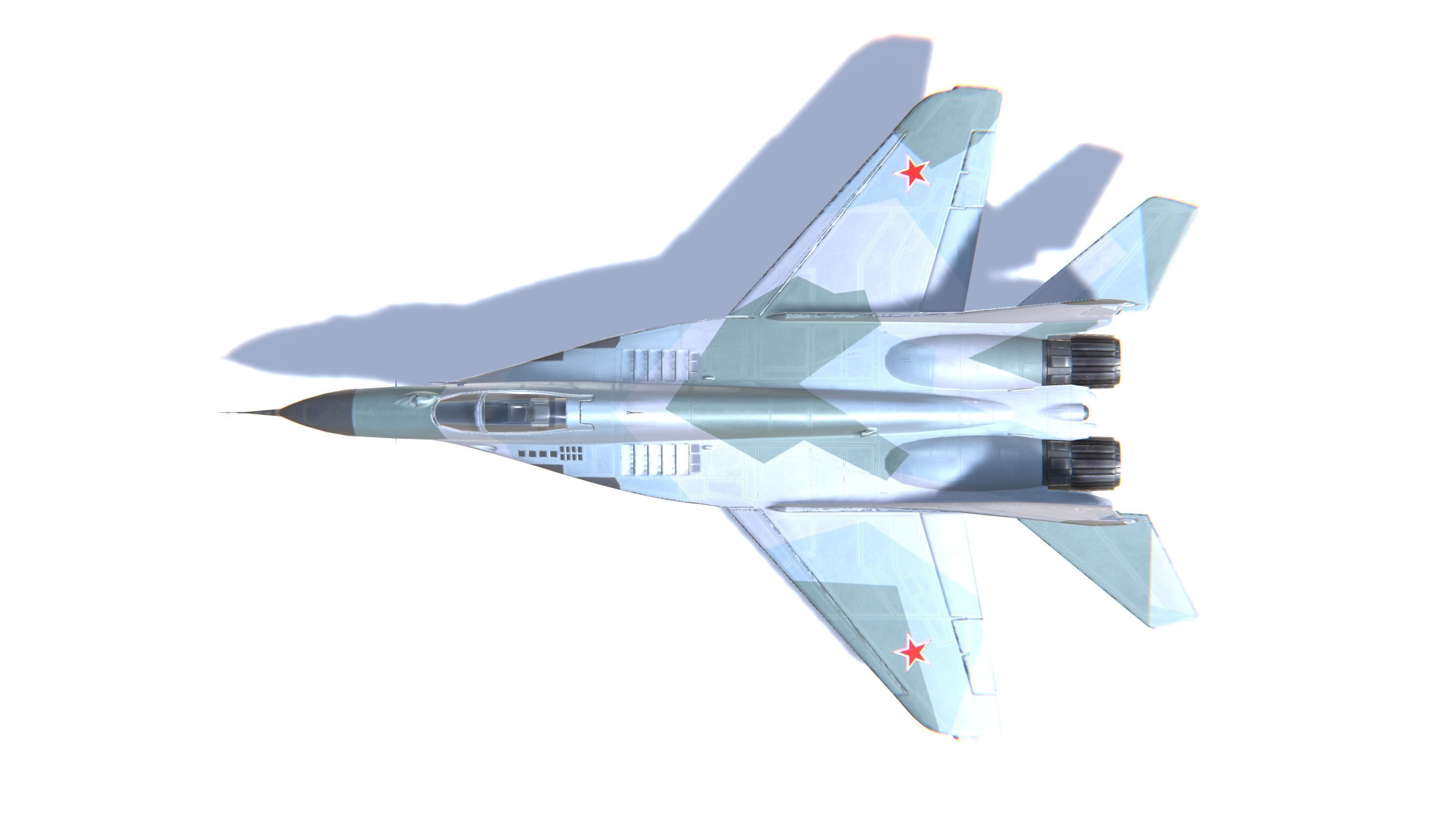 MIG-29 Fulcrum Jet Fighter Aircraft Low-poly 3D model_22