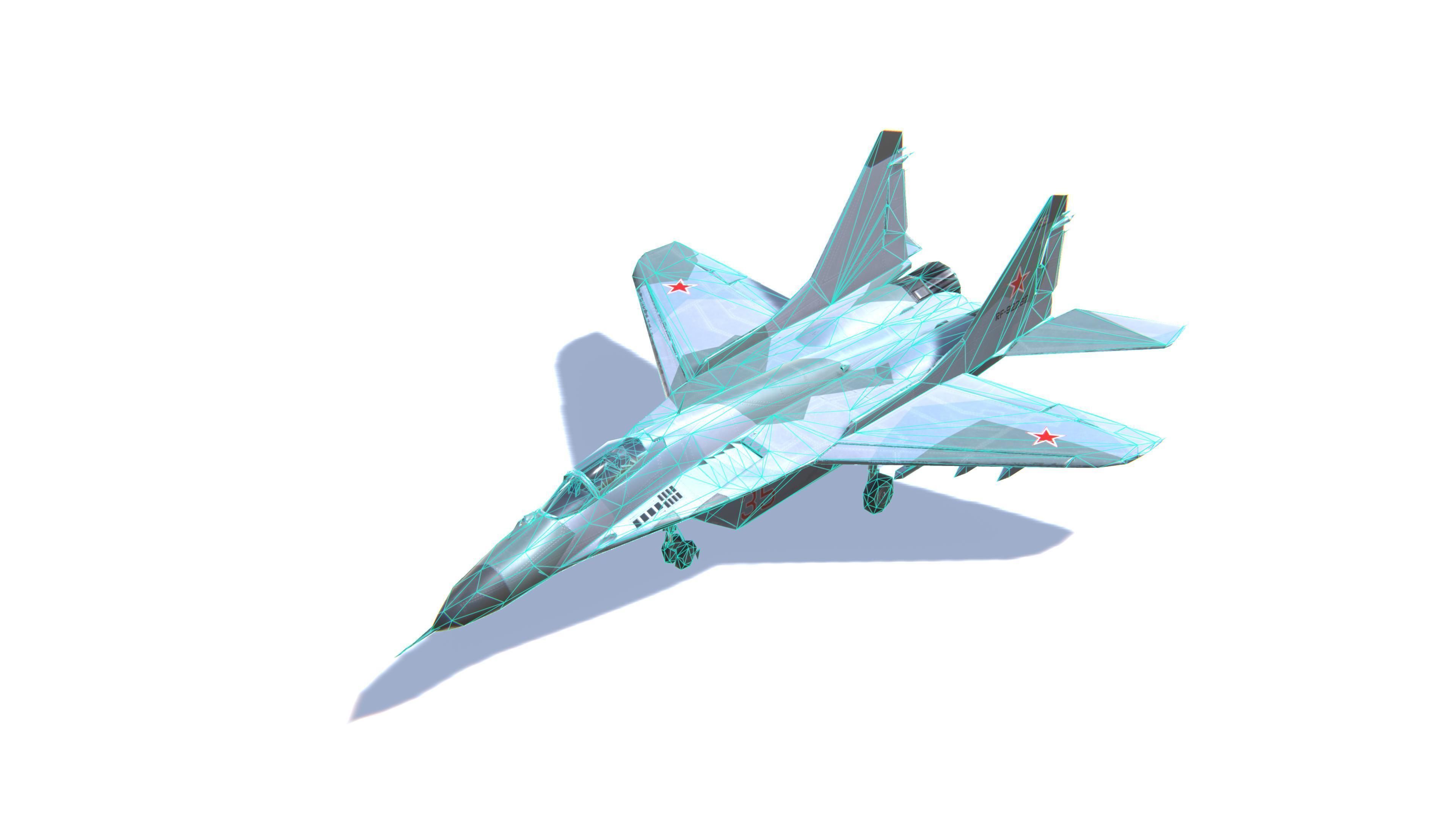 MIG-29 Fulcrum Jet Fighter Aircraft Low-poly 3D model_28
