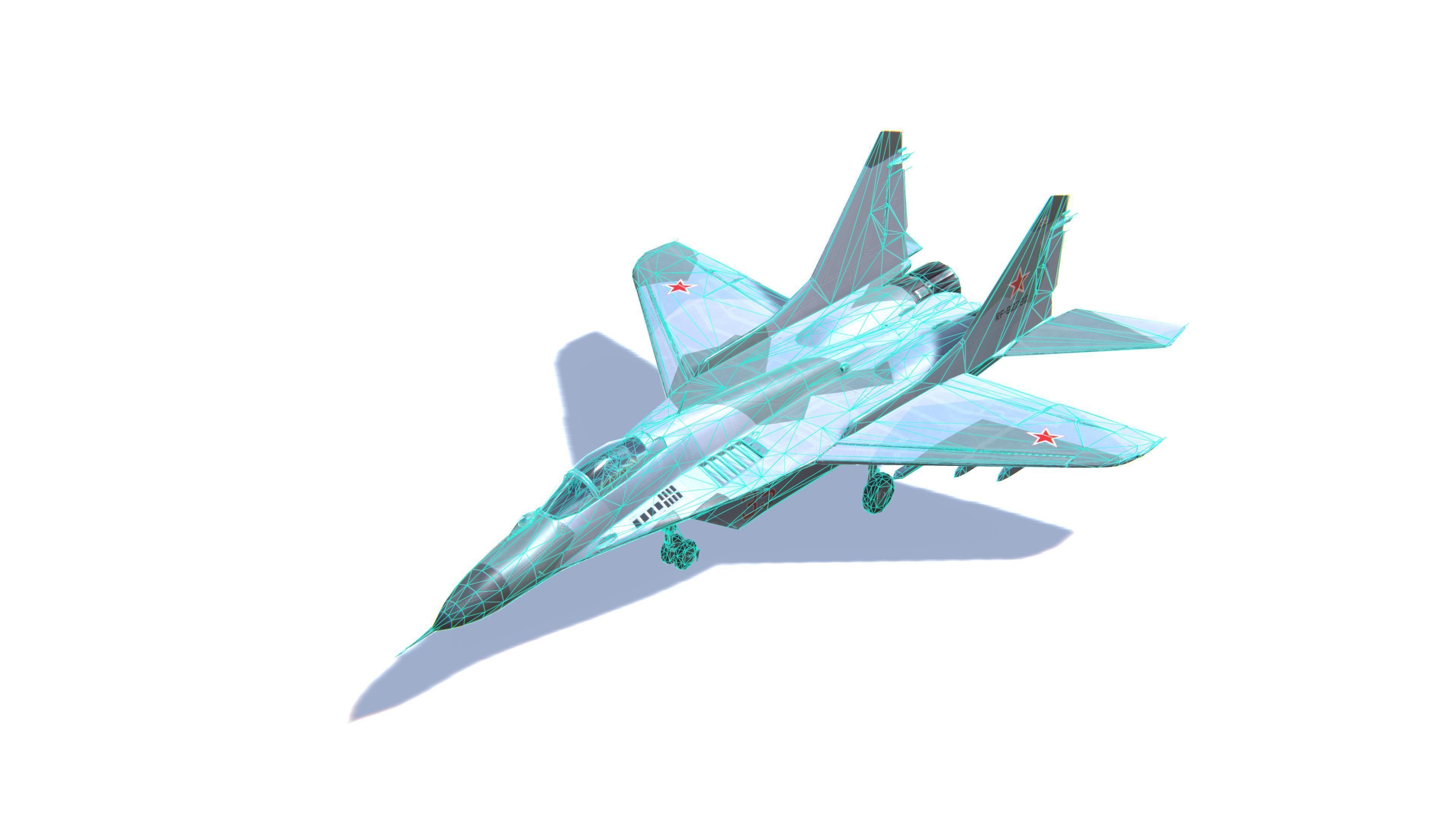 MIG-29 Fulcrum Jet Fighter Aircraft Low-poly 3D model_27