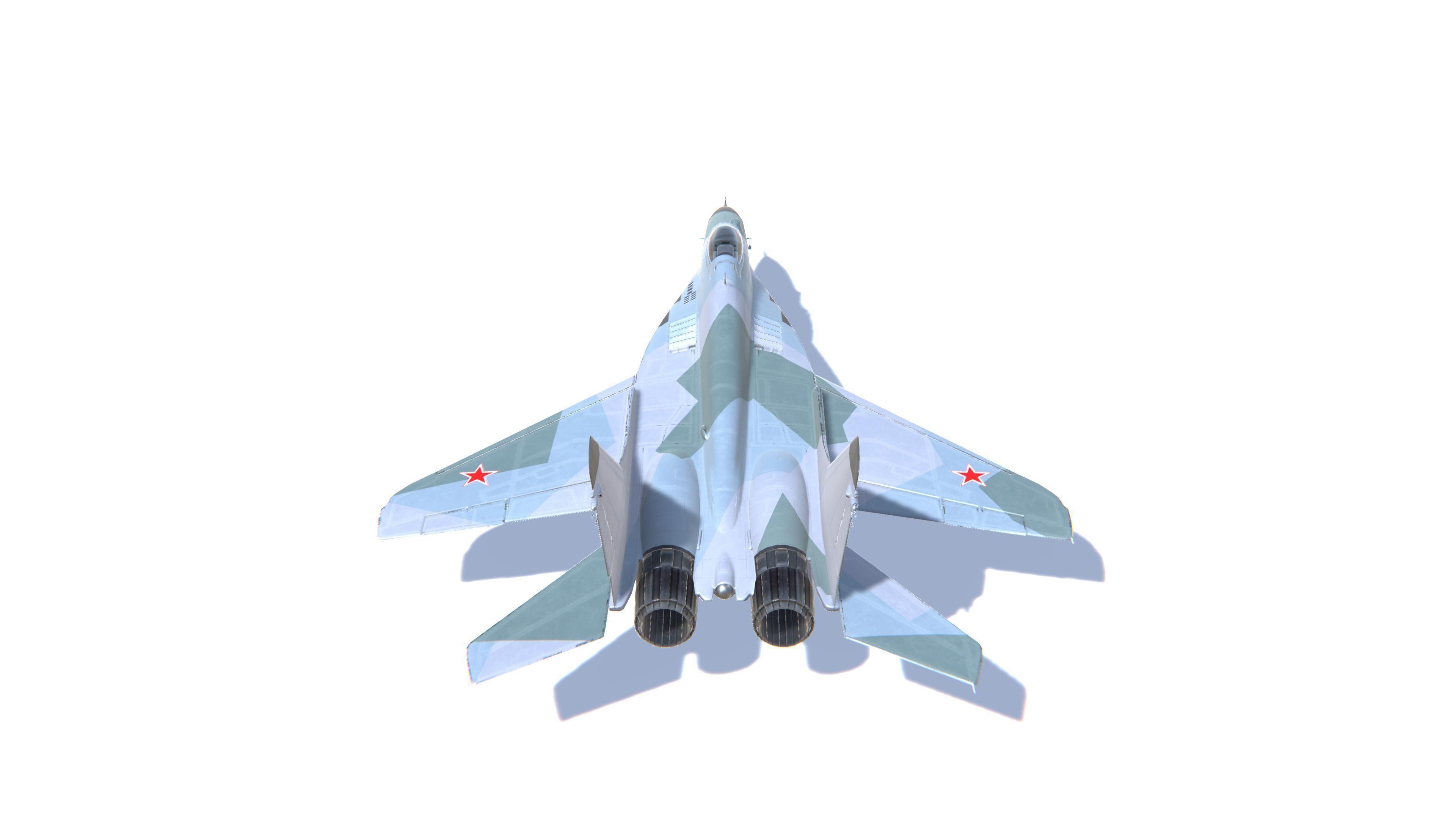 MIG-29 Fulcrum Jet Fighter Aircraft Low-poly 3D model_6