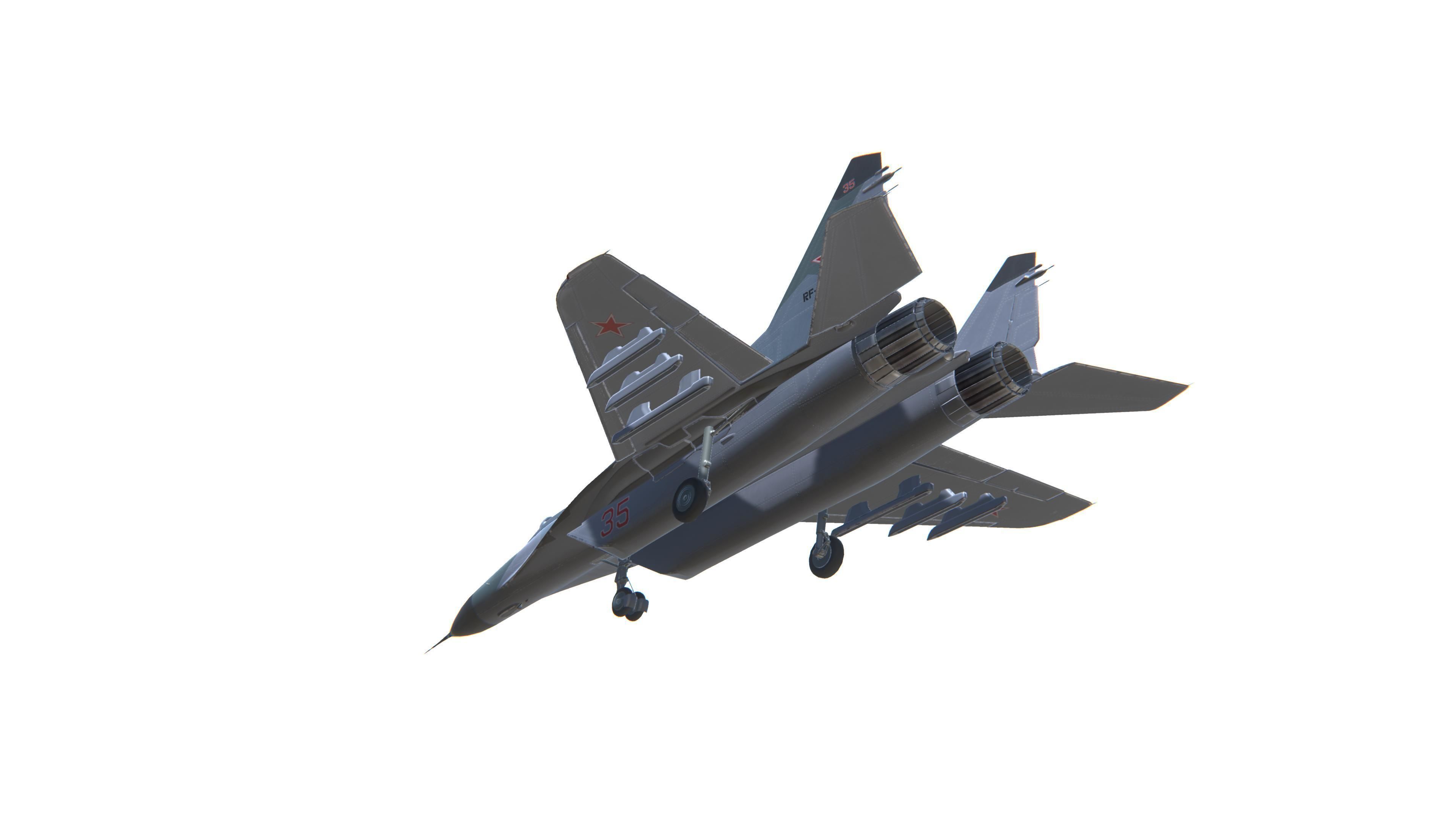 MIG-29 Fulcrum Jet Fighter Aircraft Low-poly 3D model_16